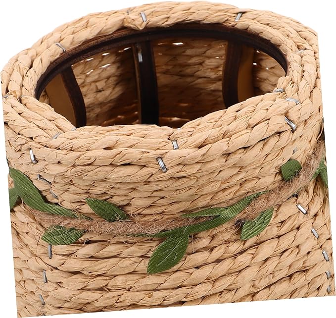 Luxshiny Woven Flower Basket Vase Handmade Decorative Floor Vase with Nordic Design for Organizing Items Unique Tabletop Planter for Living Room Study Room