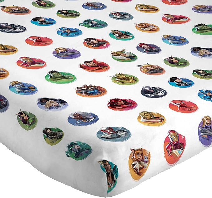 Jay Franco Kids Sheet Set with Fitted, Flat Sheets & Pillow Cover - Ultra-Soft Bedding with Pillowcase for Room Decor, Multi - Marvel Rivals, 4 Piece Full