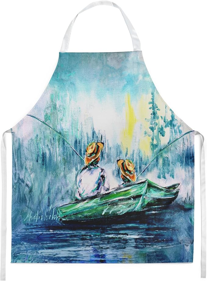 Caroline's Treasures Fishing On The Bayou Apron Cooking Kitchen Server Baking Crafts Gardening for Adult Women Men, Unisex, Large, Multicolor