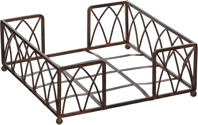 Boston International Lunch Napkin Caddy, Arch Design in Aged Chestnut