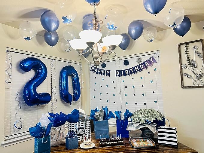 Navy Blue 0 Number Balloon 40In Birthday Decorations for Girl Boy Women Men, Balloon Numbers Party Decorations for Party Celebration Graduations Anniversary Photo