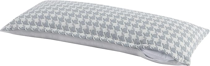 Kenneth Cole New York - Pillow Cover, Sustainable Fabric Construction with Hidden Zipper, Modern Home Decor for Couch or Bed (Houndstooth Grey, 14" x 36")