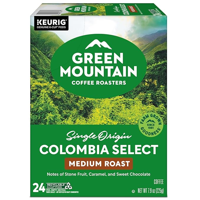 Green Mountain Coffee Roasters Colombia Select, Single-Serve Keurig K-Cup Pods, Medium Roast Coffee Pods, 96 Count