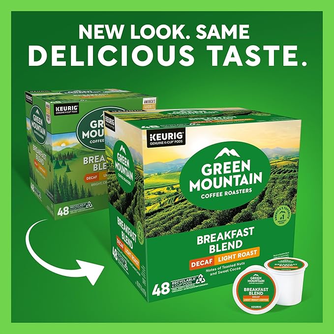 Green Mountain Coffee Roasters Decaf Breakfast Blend, K-Cup Portion Pack for Keurig K-Cup Brewers (Pack of 48)