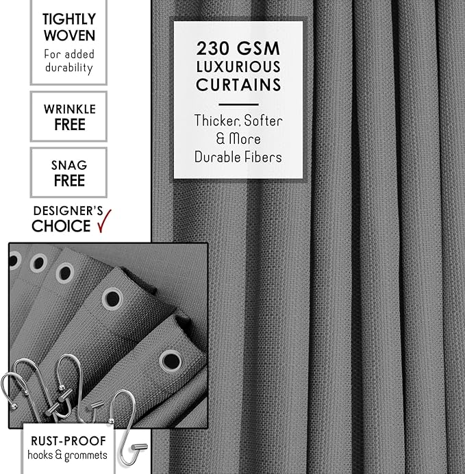 Clara Clark Grey Bathroom Set - Bathroom Sets with Shower Curtain and Rugs, 21PC Bathroom Accessory Set, Shower Curtain Set with Soap Dispenser & Toothbrush Holder