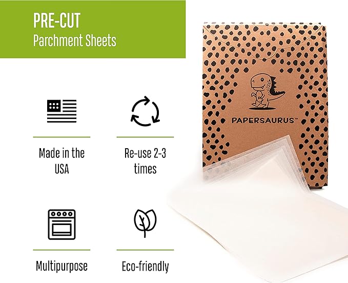 The Paper Store Pre-Cut Parchment Paper Sheets 12x16, Non-Stick, Unbleached for Oven Cooking, Baking, and Air Frying, 150 Sheets