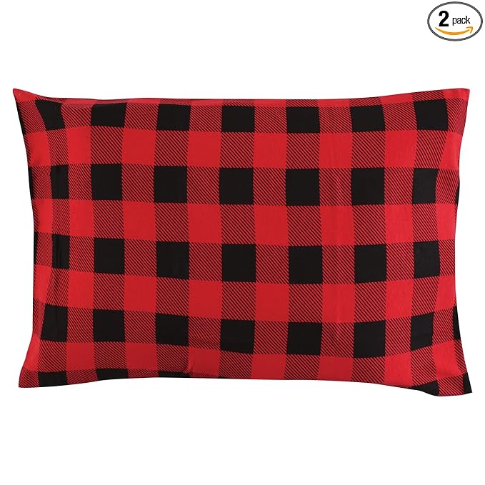 Hudson Baby Unisex Baby Cotton Toddler Pillow Case, Buffalo Plaid, One Size