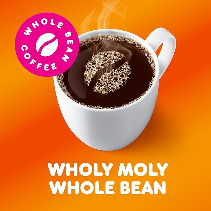 Dunkin' Original Blend Medium Roast Whole Bean Coffee, 18 Ounces (Pack of 6)