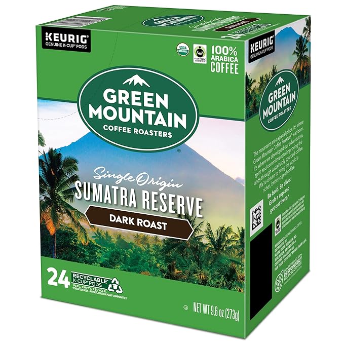 Green Mountain Coffee Roasters Sumatra Reserve, Single-Serve Keurig K-Cup Pods, Dark Roast Coffee Pods, 96 Count