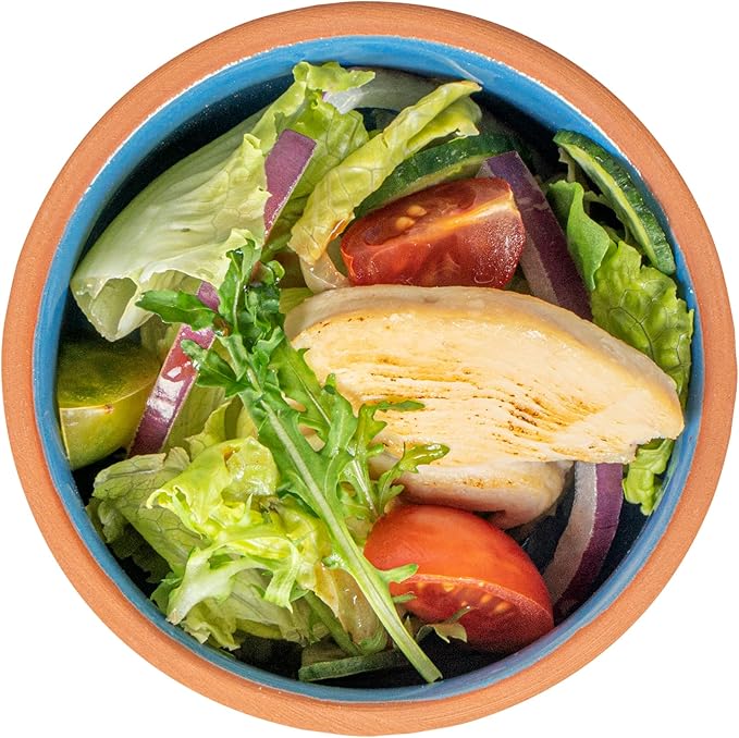 Restaurantware-Terra Tek 2.7 Ounce Terracotta Cazuelas, 2 Blue Glazed Clay Pots For Cooking - Oven-Ready, Microwavable, Terracotta Serving Pots, Dishwashable, For Cooking And Serving