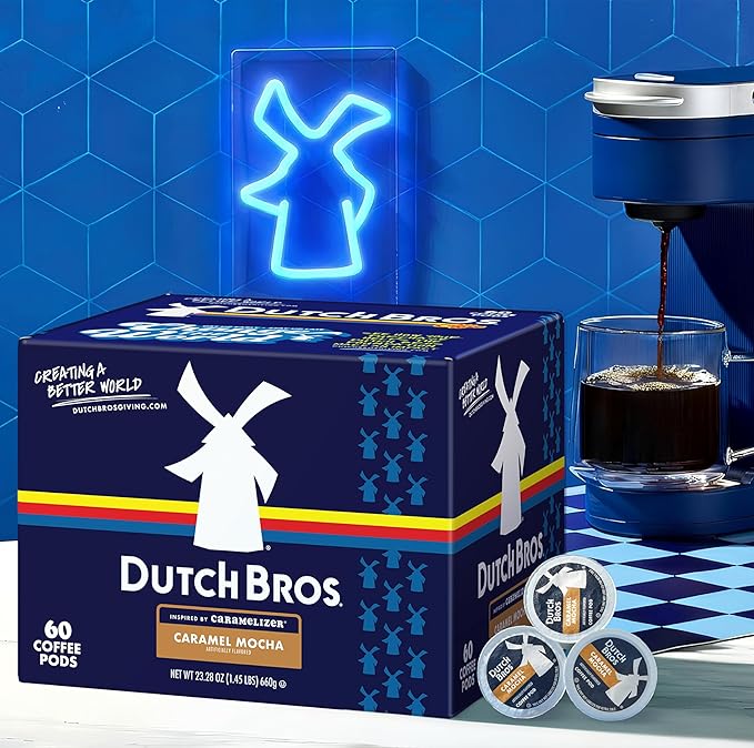 Dutch Bros Caramel Mocha Flavored Coffee inspired by Caramelizer®, 60 Count, Medium Roast, Single Serve Coffee Pods for Keurig K-Cup Brewers