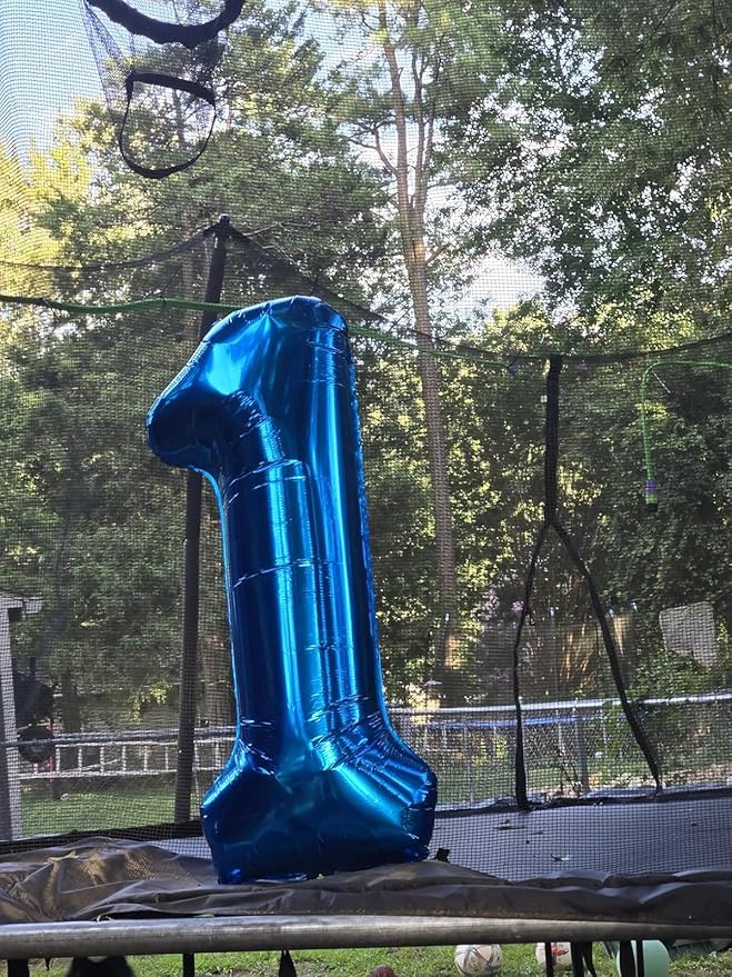 Balloons 1 Number for First Birthday, Balloon Numbers 40 Inch, Dark Blue for Baby Shower, Big Baloon for 1 11 12 13 16 18 21 Birthday Wedding Anniversaries Party