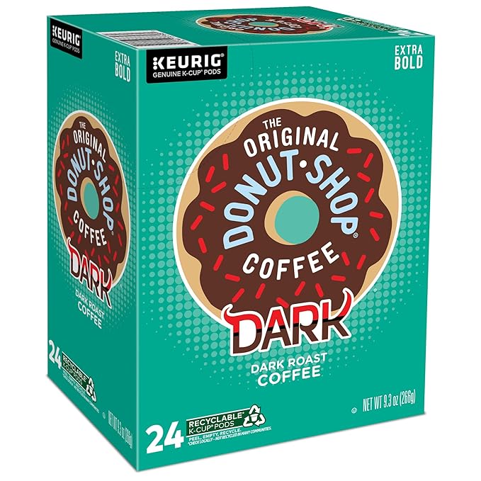 The Original Donut Shop Dark, Single-Serve Keurig K-Cup Pods, Dark Roast Coffee Pods, 96 Count