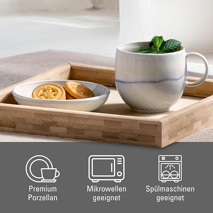 like. by Villeroy & Boch Perlemor Sand Small Mug with Handle, Premium Porcelain, Made in Germany, 7 oz Capacity, 4.5 x 3.5 x 3 in