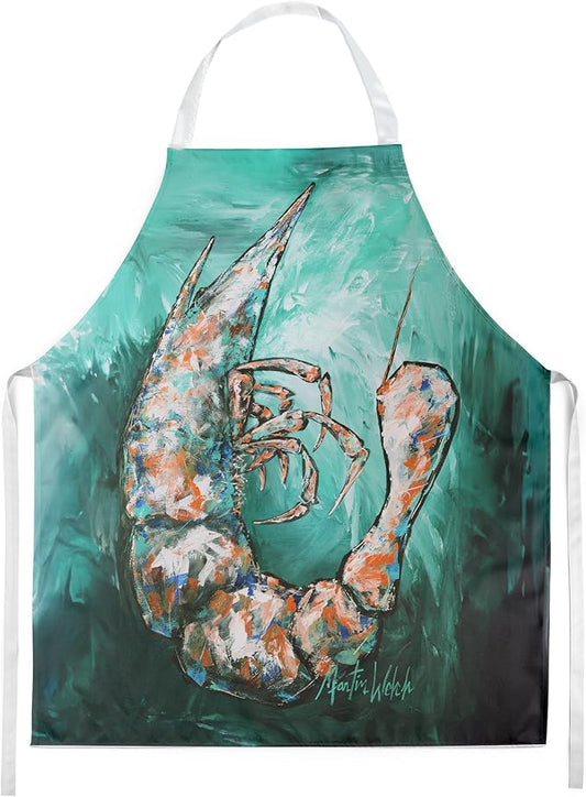 Caroline's Treasures A Touch of Blue Shrimp Apron Cooking Kitchen Server Baking Crafts Gardening for Adult Women Men, Unisex, Large, Multicolor