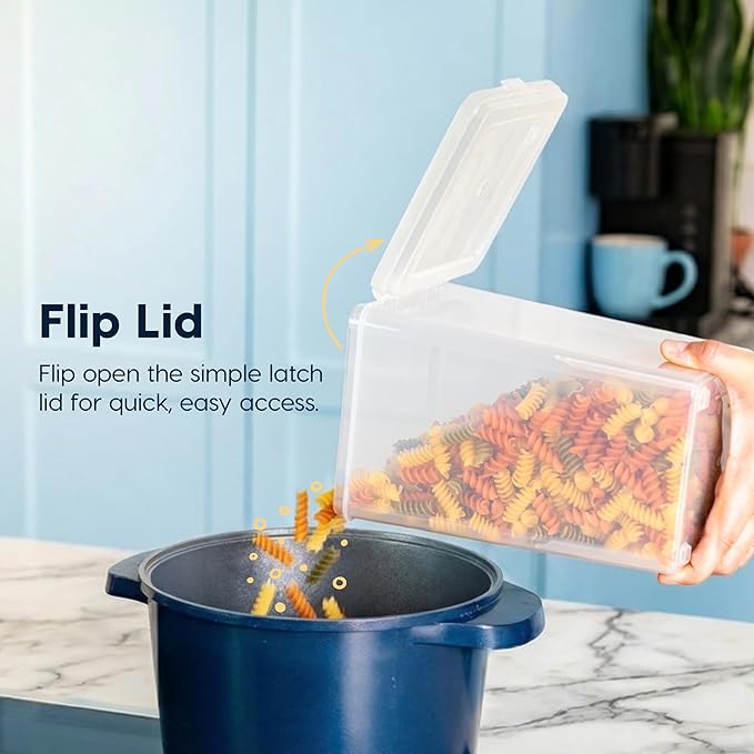 IRIS USA Food Storage Containers with Flip-Top Lid, 2.7 Qt - 6 Pack, Clear Stackable Food Containers for Kitchen & Pantry Organization, BPA-Free, Food Grade Plastic For Flour, Sugar, Dry Food, Grain