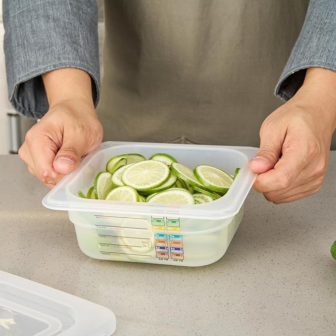 Restaurantware Food Storage Container 10 Pack of 6.8 x 6.2 x 2.5 Inches Plastic Stackable Storage Box White Reusable Label Container Dishwasher Safe For Restaurants And Kitchens