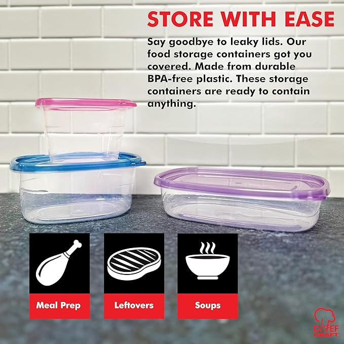 Chef Craft Food Storage Sq. 4.625" - 4 pk