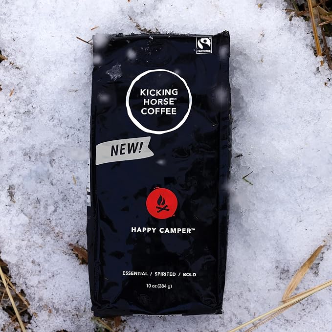 Kicking Horse Happy Camper Ground Coffee, 10 Ounce - Certified Organic, Fairtrade, Kosher Coffee (Pack of 2)