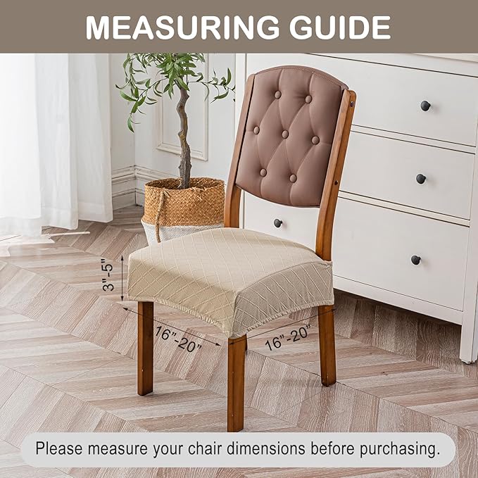 Genina Waterproof Seat Covers for Chairs Seat Covers for Dining Room Chair Slipcovers Kitchen Chair Covers Dining Chair Covers