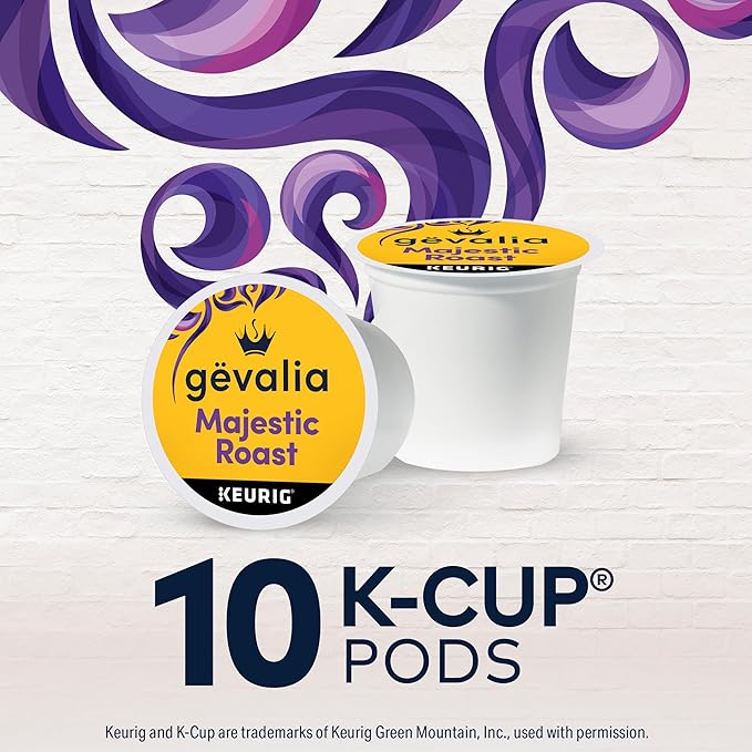 Gevalia Majestic Roast Bold Roast K‐Cup Coffee Pods, 10 ct Box