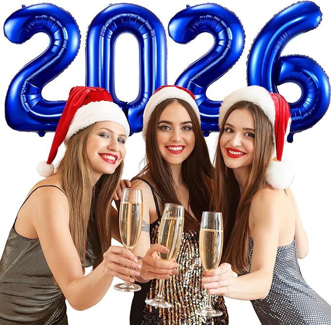 2026 Navy Blue Balloons, 40" Large Navy Blue 2026 Balloons Helium Mylar Foil Balloons for 2026 New Year Christmas Graduation Party Decoration