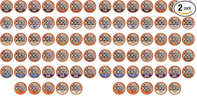 Double Donut Coffee Variety Pack, Including Flavored Coffee Pods, Medium Roast, & Dark Roast Coffee, Single Serve Coffee for Keurig K Cup Brewers, 40 Count (Pack of 2)