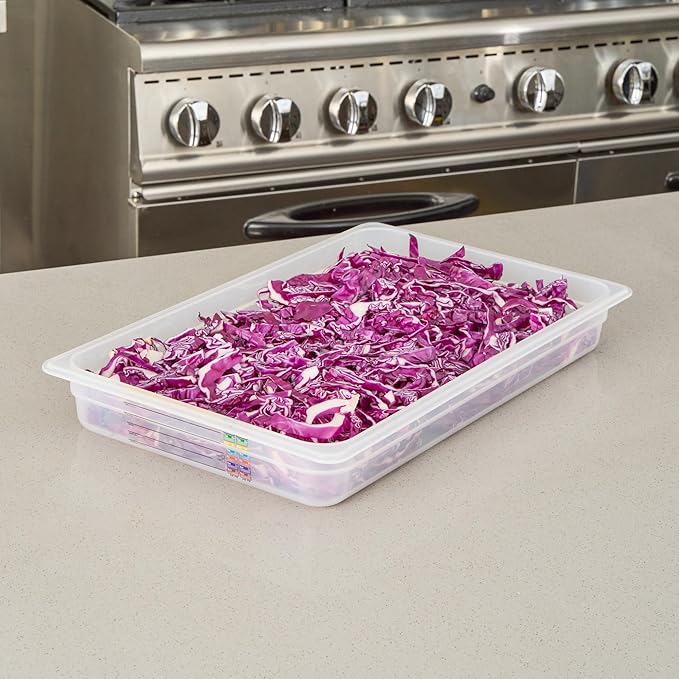 Restaurantware Food Storage Container 10 Pack of 20.7 x 12.6 x 2.5 Inches Plastic Stackable Storage Box White Reusable Label Container Dishwasher Safe For Restaurants And Kitchens