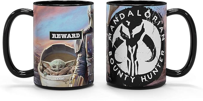Zak Designs Star Wars The Mandalorian Baby Yoda The Child BPA Unique Color Changing Ceramic Coffee Mug Collectible Keepsake and Wonderful Tea Mug (15oz)
