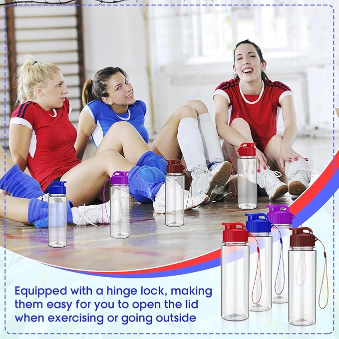 Mifoci 20 Pieces Water Bottle Bulk 17 oz Plastic Water Bottles Bulk Gym Sports Adults Reusable Large Bottles with Leak Proof Flip Top for Party Outdoor (Pastel Colors)