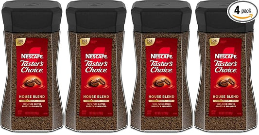 NESCAFÉ Taster's Choice Instant Coffee,Light Medium Roast,House Blend,(7 Oz Each),(Pack of 4)