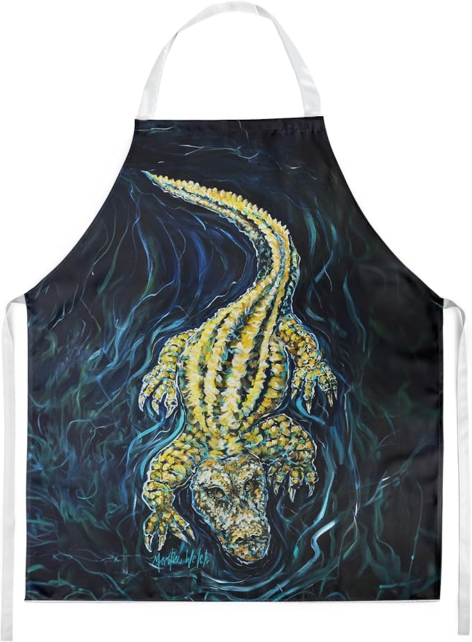 Caroline's Treasures Gator Down Alligator Apron Cooking Kitchen Server Baking Crafts Gardening for Adult Women Men, Unisex, Large, Multicolor