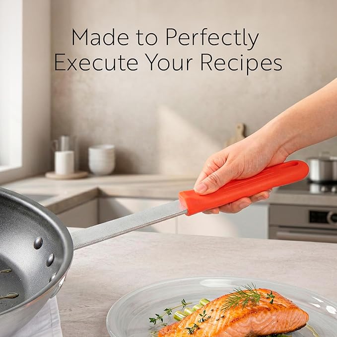 Restaurantware Silicone Hot Handle Holder - Met Lux Heat Resistant Fry Pan Sleeve, Dishwasher Safe - Non-Slip Pat Holder Sleeve Fits 10 inch &12 inch Aluminum Pans, Red