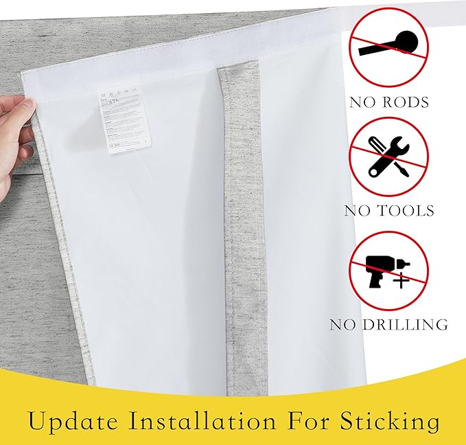 NICETOWN Privacy French Door Curtains, Linen Texture 100% Blackout Door Window Curtains for Bedroom Living Room Tricia Blinds for Patio Sliding, W30 x L72 inch, 1 Panel, Light Grey