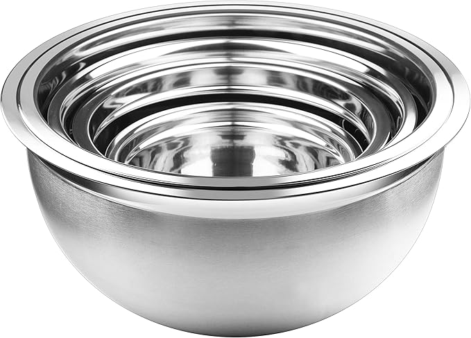 YBM HOME Deep Professional Quality Stainless Steel Mixing Bowl For Serving, Mixing Cooking and or Baking, 1168k