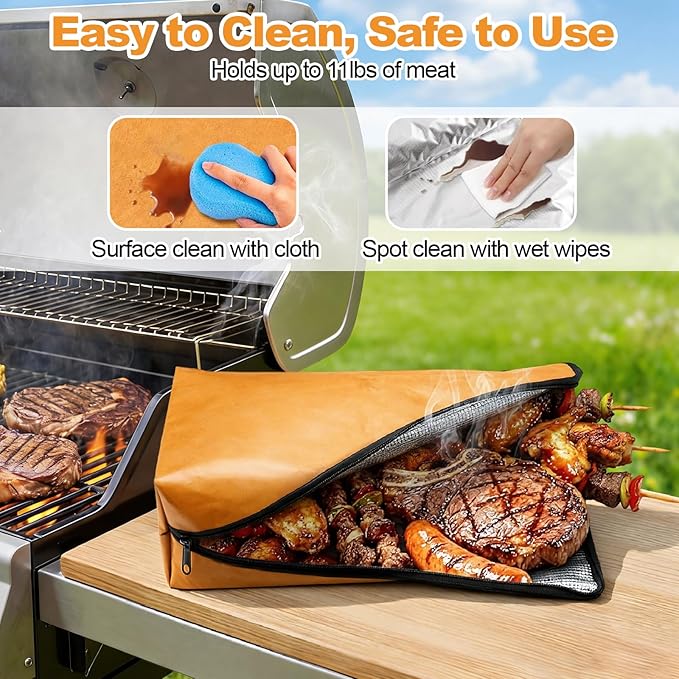 21" Insulated BBQ Blanket for Resting Meat, 9 Pcs Griddle Accessories Set, Heat Resistant Gloves, Stainless Steel Griddle Spatula, Tongs& Brushes, Meat Press, Gift for Men, Dad, Grill Lovers