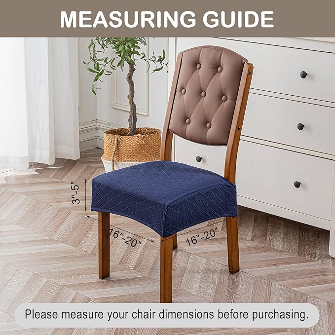 Genina Waterproof Seat Covers for Chairs Seat Covers for Dining Room Chair Slipcovers Kitchen Chair Covers Dining Chair Covers