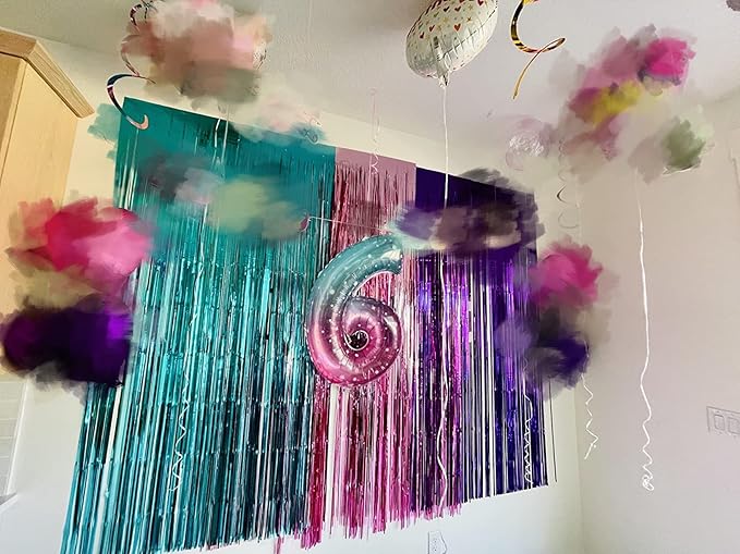 Foil Balloons, Happy Birthday Decoration for 6th, 40 Inch Number Balloons for 6, 16, 26, 60 Wedding Anniversaries Singles Party Graduation Children's Day, Blue and Pink