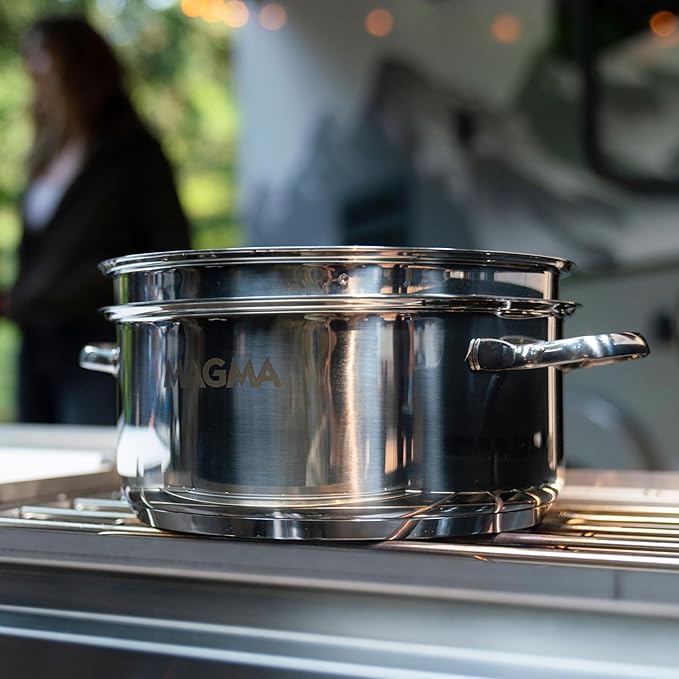 Magma A10-367 Nesting Colander, Steamer & Cooker Insert | 100% 18-8 Stainless Steel | Custom Fit for Magma 5 Qt Stock Pot | Space-Saving Marine & RV Cookware Accessory