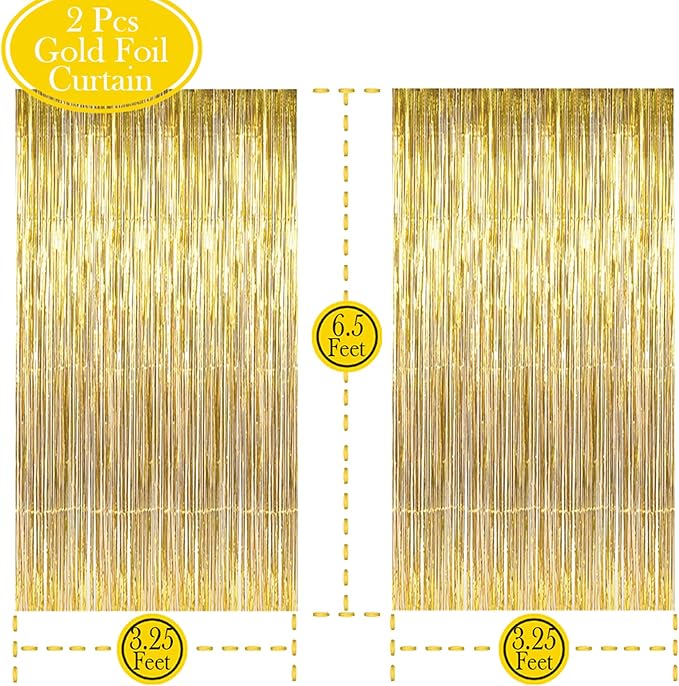 JOJO FLY New Years Eve Party Decorations Kit, Gold 2026 Balloons, Black and Gold Balloons Set, Gold Foil Curtain, Graduation Decorations, New Years Eve Party Supplies 2026