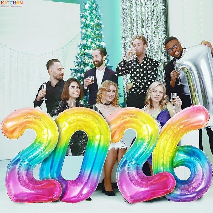 Rainbow Graduation Decorations 2026 | Giant, 42 Inch, Foil 2026 Graduation Balloons Class of 2026 Decorations | 2026 Balloons Number, Graduation Party Decorations | Prom Decorations 2026, Katchon