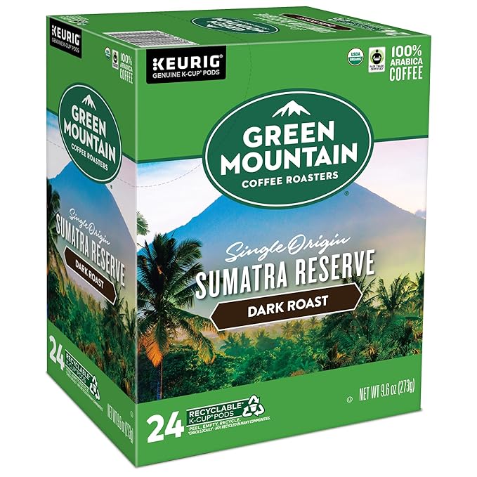 Green Mountain Coffee Roasters Sumatra Reserve, Single-Serve Keurig K-Cup Pods, Dark Roast Coffee Pods, 96 Count
