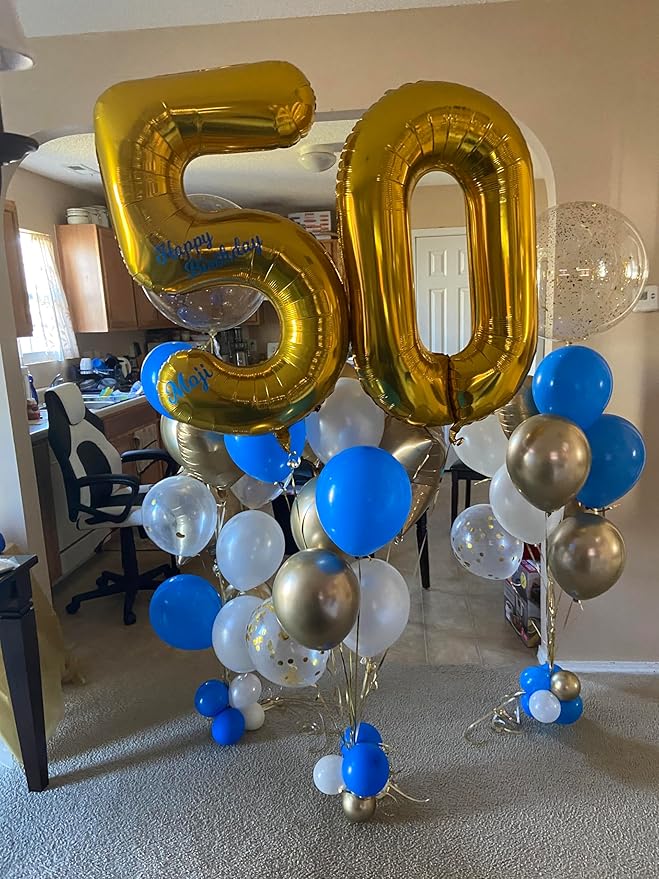Number 0 Balloons 40 Inch Gold Number Balloons for 10 20 30 40 50 60 70 80 90 100 Numbers Balloon Birthday Decorations Wedding Event