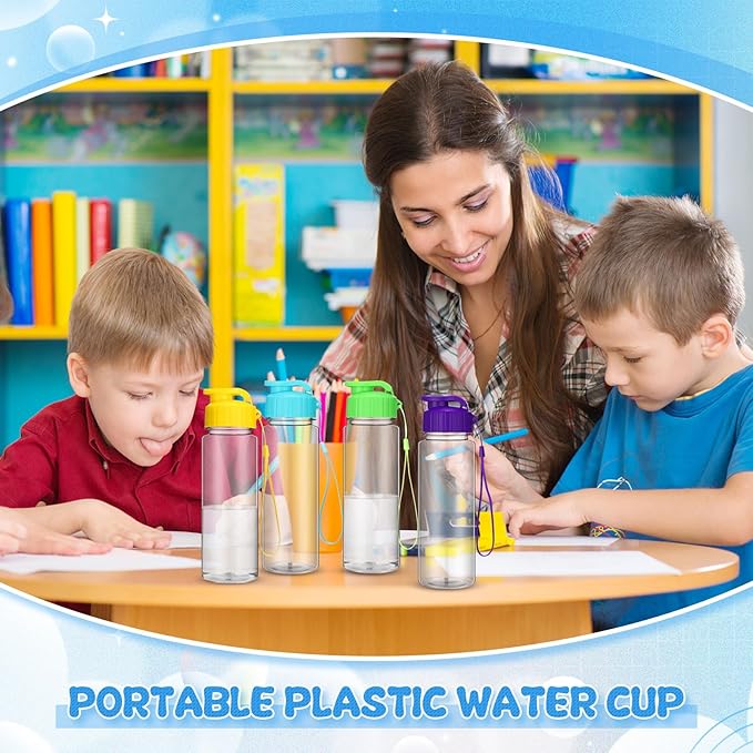 Mifoci 20 Pieces Water Bottle Bulk 17 oz Plastic Water Bottles Bulk Gym Sports Adults Reusable Large Bottles with Leak Proof Flip Top for Party Outdoor (Assorted Color)