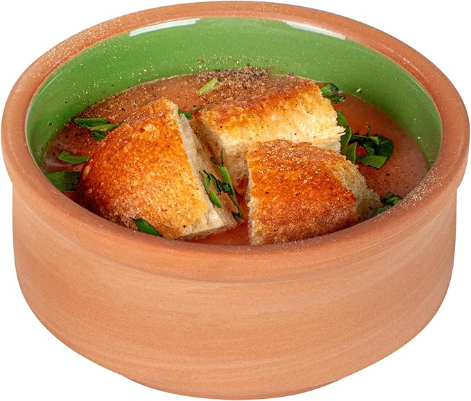 Restaurantware Terracotta Cazuela Bowls 2 Pack of 3 oz Durable Rustic Serving Dish Glazed Oven-Safe Bowl Freezer-Safe Tapas Dish Microwave-Safe Dishwasher-Safe