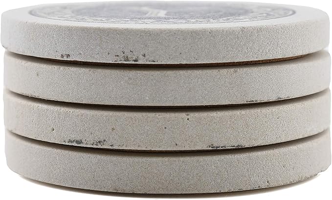 Thirstystone Monogram Letter X Absorbent Sandstone Coaster 4-Pack Manufactured in The USA Decorative, Absorbent, Easily Wipes Clean