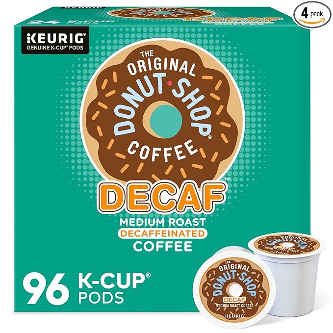 The Original Donut Shop Decaf, Single-Serve Keurig K-Cup Pods, Medium Roast Coffee Pods, 96 Count