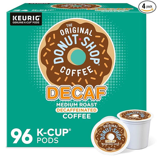 The Original Donut Shop Decaf, Single-Serve Keurig K-Cup Pods, Medium Roast Coffee Pods, 96 Count