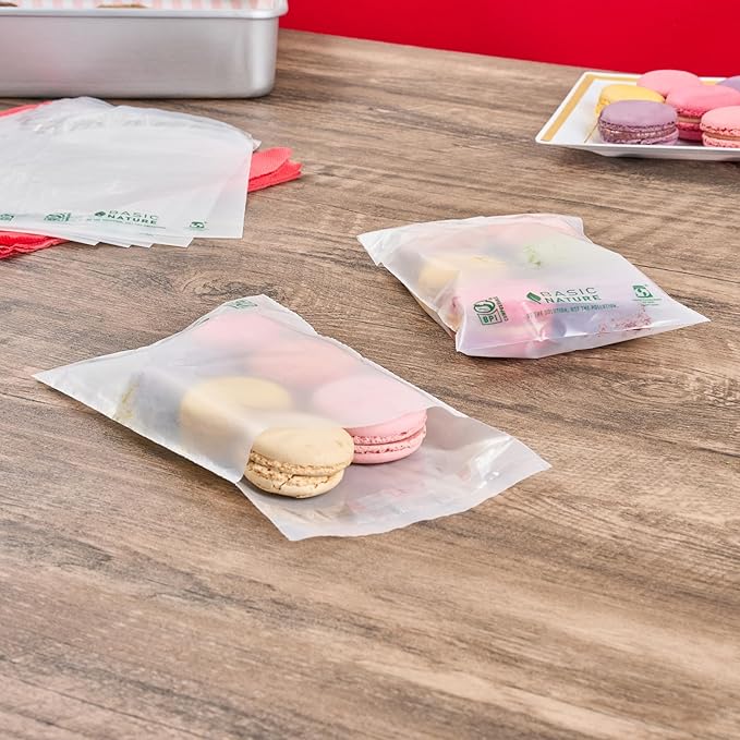 Restaurantware Food Storage Bags 100 Count 6 x 4 Inches Translucent Adhesive Bags Plastic Reusable Translucent for Cold Food Storage