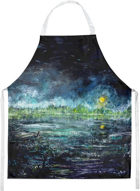 Caroline's Treasures By The Moonlight Apron Cooking Kitchen Server Baking Crafts Gardening for Adult Women Men, Unisex, Large, Multicolor